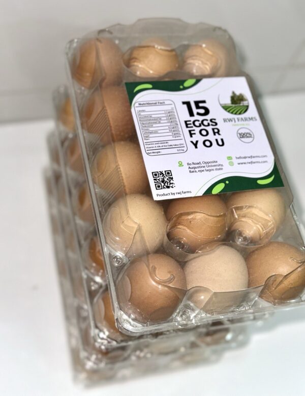 CLOSED CRATE OF 15 PACKED EGGS